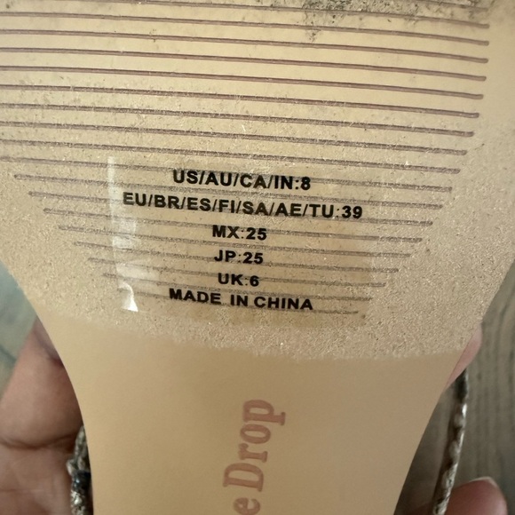 The Drop Snakeskin Strappy Heels Size 8 - Picture 7 of 7